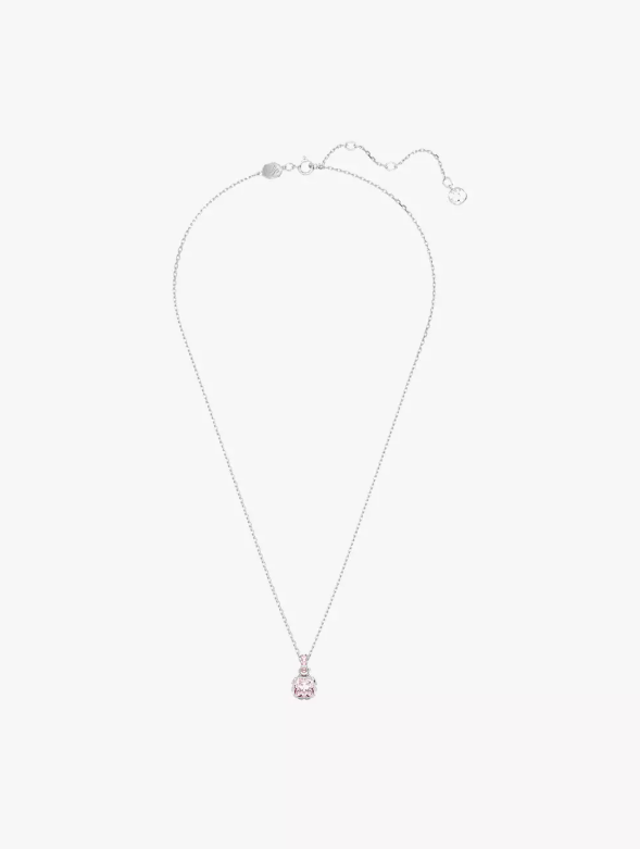SWAROFSKI Birthstone pendant Square cut, June, Pink, Rhodium plated - Image 2